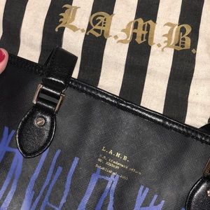 L.A.M.B. Black and Blue graphics oversized tote